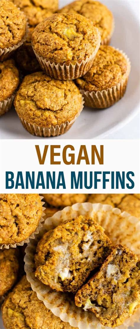 Healthy and easy vegan banana muffins recipe with ...