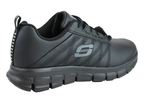 Skechers Womens Sure Track Erath Leather Slip Resistant Work Shoes
