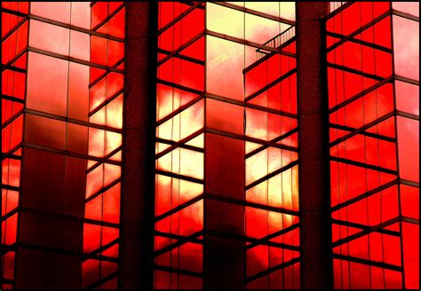 Wallpaper Window Architecture Abstract Building Red Sky