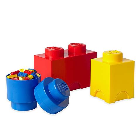 Lego 3 Piece Storage Brick Set Redyellowblue Store Your Childs