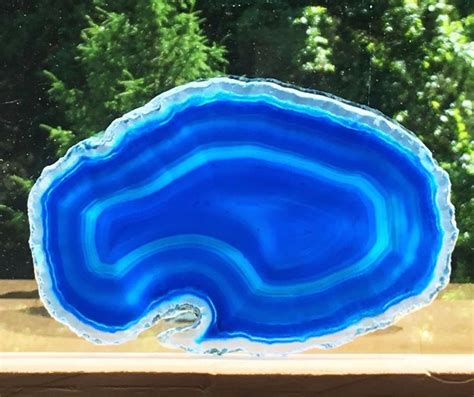 Brazilian Agate Geode Slabslice Large Blue Color 5 X 325