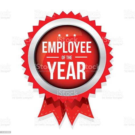 Employee Of The Year Badge With Ribbon Stock Illustration Download