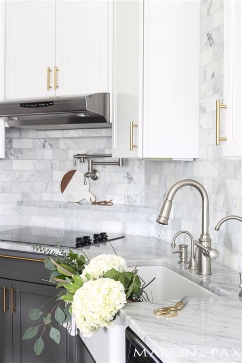 If you like marble countertops but are looking for an alternative to it, the experts at lesher are here to help. Gray and White and Marble Kitchen Reveal - Maison de Pax