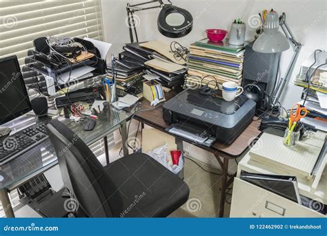 Messy Office Desk And Table Stock Photo Image Of Files Back 122462902