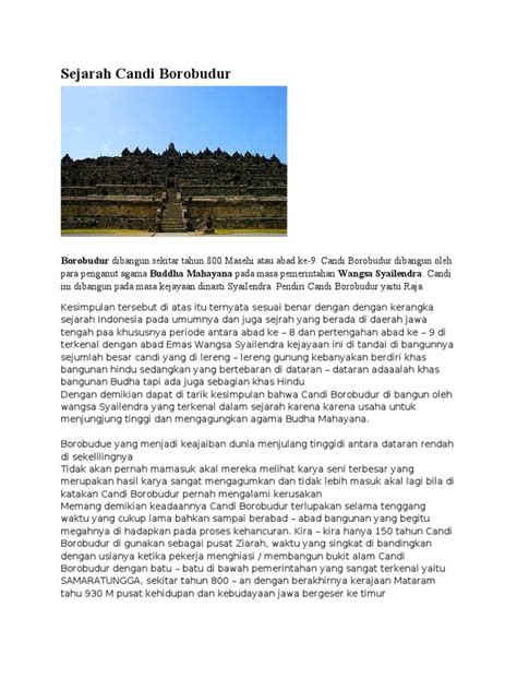 Teks Cerita Sejarah Candi Borobudur
