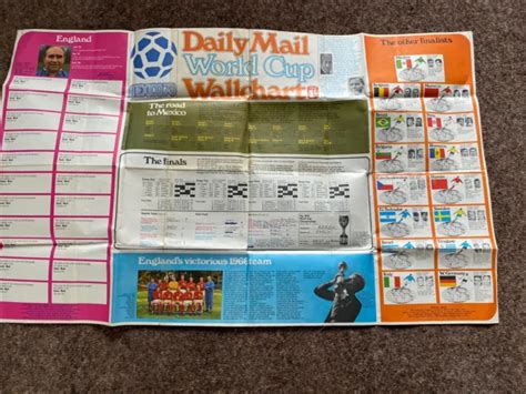 Daily Mail World Cup Football Wall Chart Mexico 1970 £499 Picclick Uk