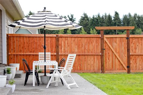 Patio umbrellas attached to a single freestanding pole on one end, ideal for a large outdoor dining these patio table umbrellas come in round, square and rectangular shapes held by a pole in the. DIY Patio Umbrella Stand Tutorial