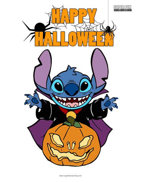 Stitch Halloween Coloring Super Fun Coloring