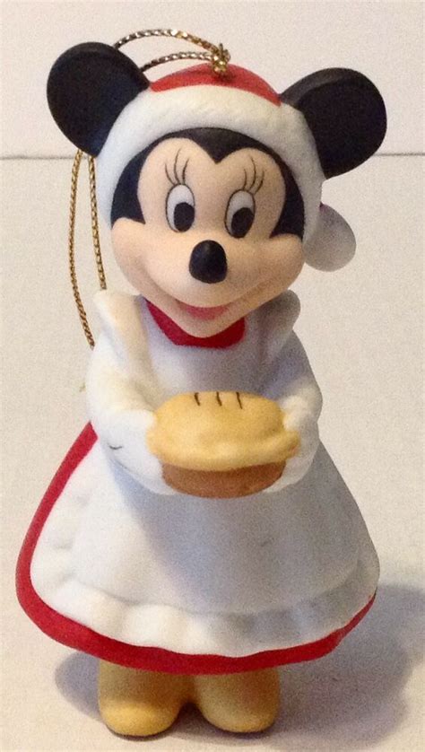 Grolier Disney Minnie Mouse Mrs Claus Pie Porcelain Christmas Ornament