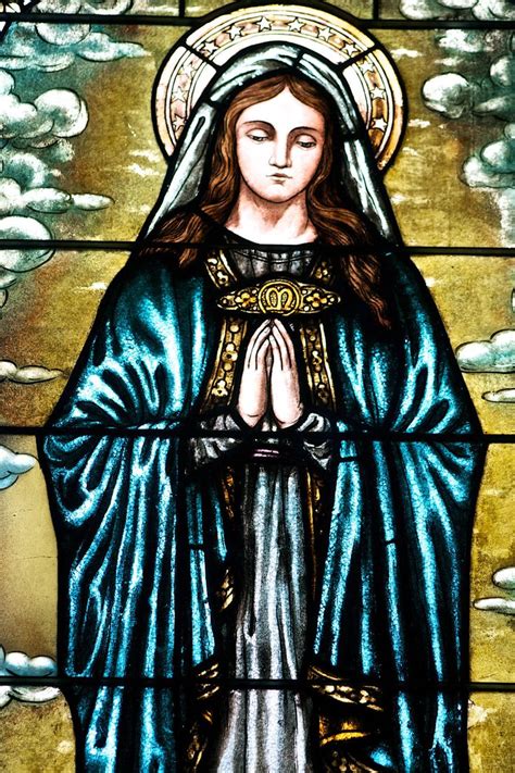 The Blessed Virgin Mary Stained Glass Window Art From Sacred Hearts Of