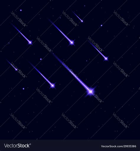 Shooting Stars In Galaxy Sky Falling Star Vector Image
