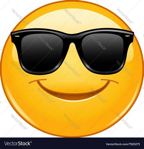 Smiling Emoticon With Sunglasses Royalty Free Vector Image