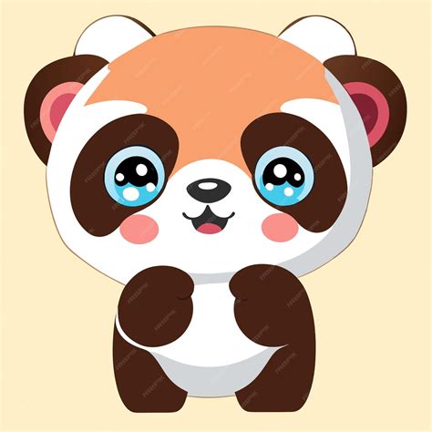 Desenho Animado De Urso Panda Animal Vetor Premium