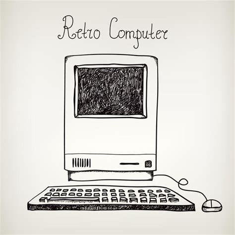Computador Retro Vetor