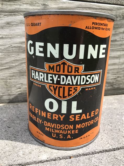 Original Harley Davidson Quart Metal Oil Can Gas Oil Antique
