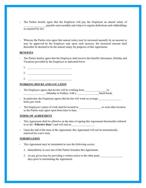 Free Simple Employment Contract Sample