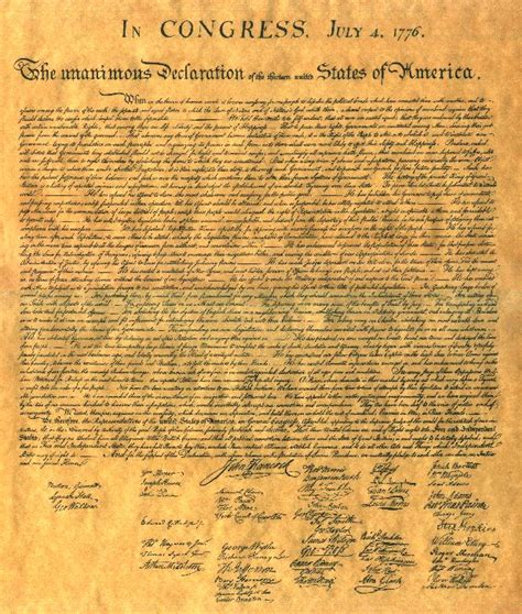 By issuing the declaration of independence, adopted by the continental congress on july 4, 1776, the 13 american colonies severed their political connections to great britain. Thomas Jefferson says a colon follows the word "happiness ...