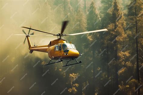 Premium Ai Image Forest Fire Patrol Helicopter Risk Zone Monitoring