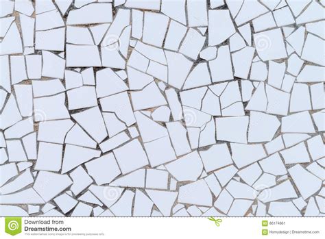 White Broken Tiles Wall Stock Image Image Of Geometrical 86174861