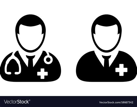 Doctor Icon Male Patient Medical Consultation Vector Image