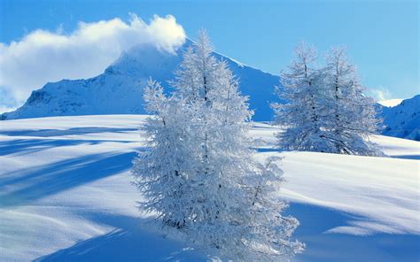 Wallpaper Landscape Mountains Nature Snow Winter Ice Frost