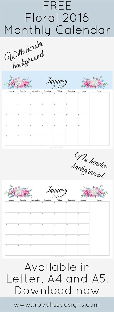 Two Month Calendars With Flowers On Them And The Words Free Printable
