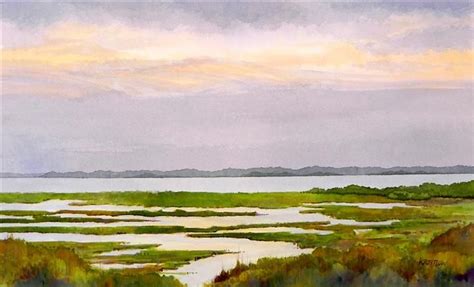 Watercolor Painting Marsh Maze Ugallery Online Art Gallery