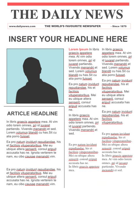 Newspaper Article Example For Students Pdf Newspaper Template For