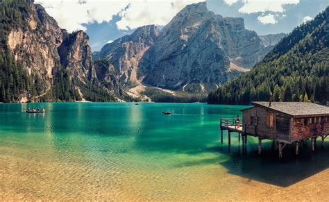 Cabin In Lake Prags Italy Photo One Big Photo