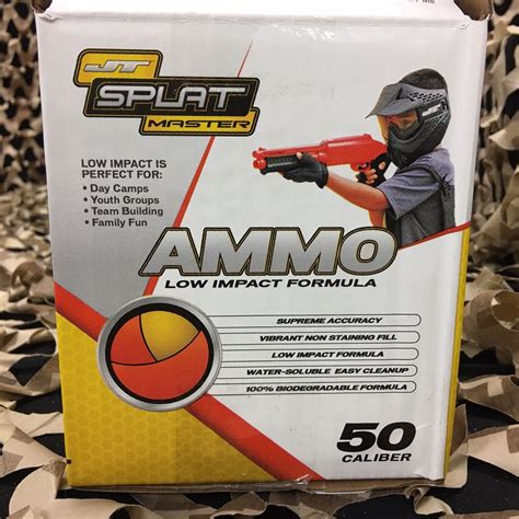 New Jt Splatmaster 1000ct Low Impact Paintball Ammo 50 Cal Yellow