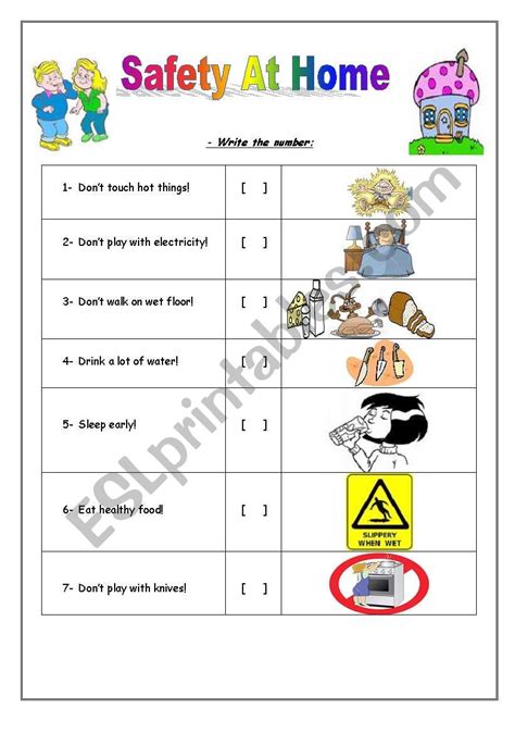 Safety At Home Esl Worksheet By Rosi Noor