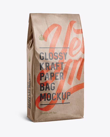 Download Glossy Kraft Paper Bag Mockup - Halfside View in Bag ...
