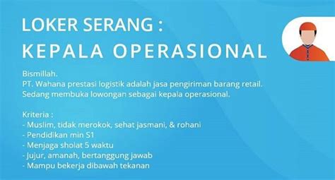 We did not find results for: Lowongan Kerja Kepala Operasional PT. Wahana prestasi ...