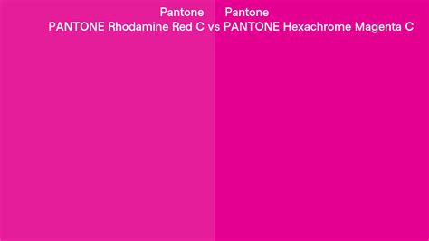 Pantone Rhodamine Red C Vs Pantone Hexachrome Magenta C Side By Side