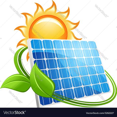 Solar Panel And Sun Icon Royalty Free Vector Image
