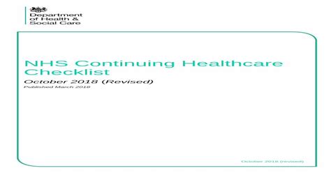 Pdf Nhs Continuing Healthcare Checklistnhs Continuing Healthcare