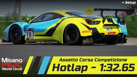 Assetto Corsa Competizione Hotlap Misano Ferrari 488 GT3 1 32 652 Setup