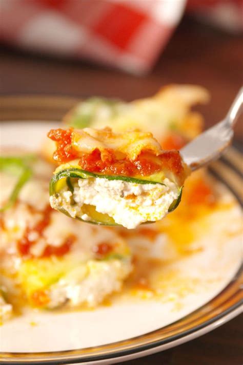 Italian Ricotta And Garlic Stuffed Zucchini Manicotti In Marinara With