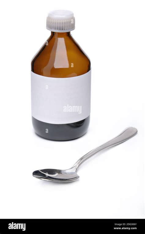 Liquid Medicine In Glass Bottle On White Background Stock Photo Alamy