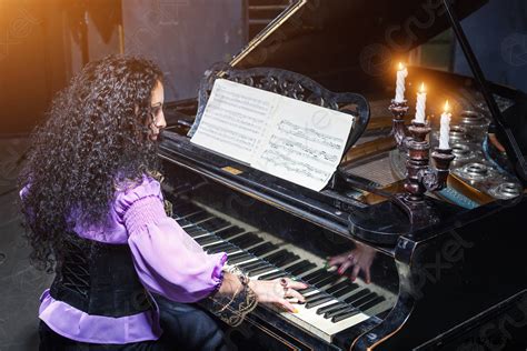 Woman Playing The Piano Stock Photo Crushpixel