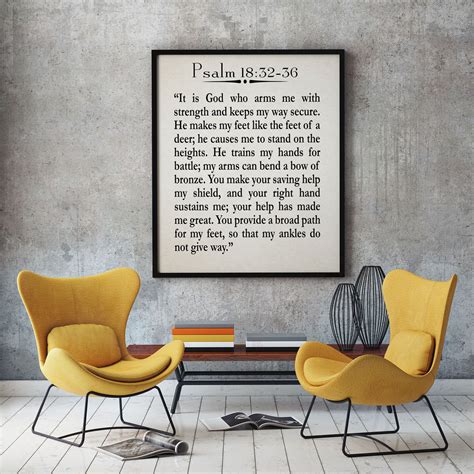 Psalm 18 23 36 Psalm Quote Bible Decor Bible Wall Art Psalm Gift For