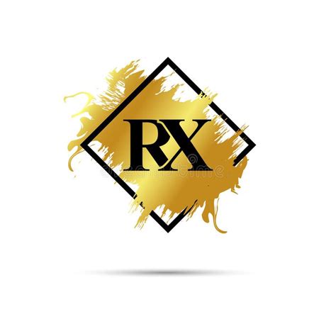 Gold Rx Logo Symbol Vector Art Design Stock Illustration Illustration