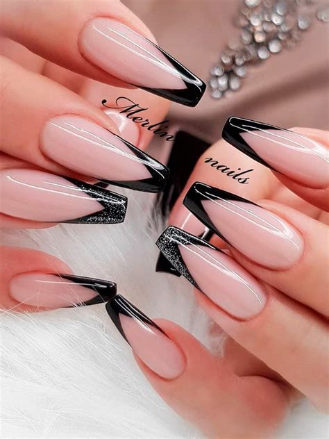 53 Stunning Modern French Manicure Ideas For 2023 Coffin Shape Nails