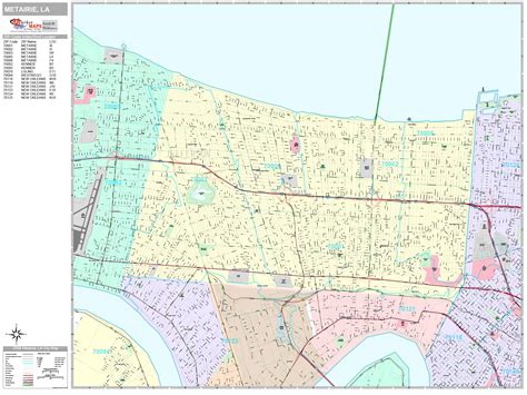 Metairie Louisiana Wall Map Premium Style By Marketmaps Mapsales