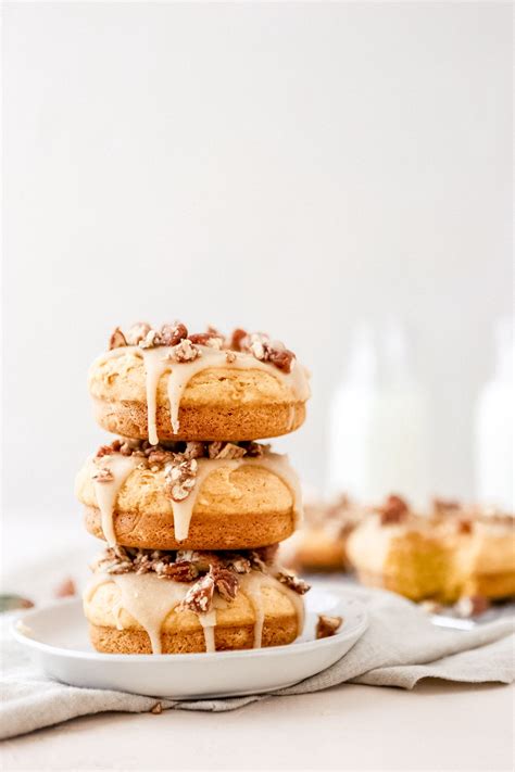 Baked Pumpkin Donuts With A Brown Butter Sage Glaze Recipe In 2021 Delicious Donuts Dessert