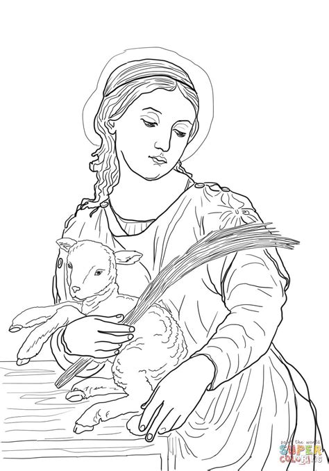 Perhaps i'll have time for alternates in the future. Saint Agnes coloring page | Free Printable Coloring Pages ...