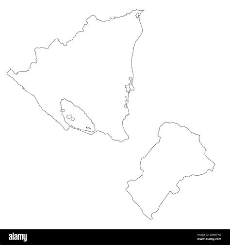 Vector Map Nicaragua And Managua Country And Capital Isolated Vector