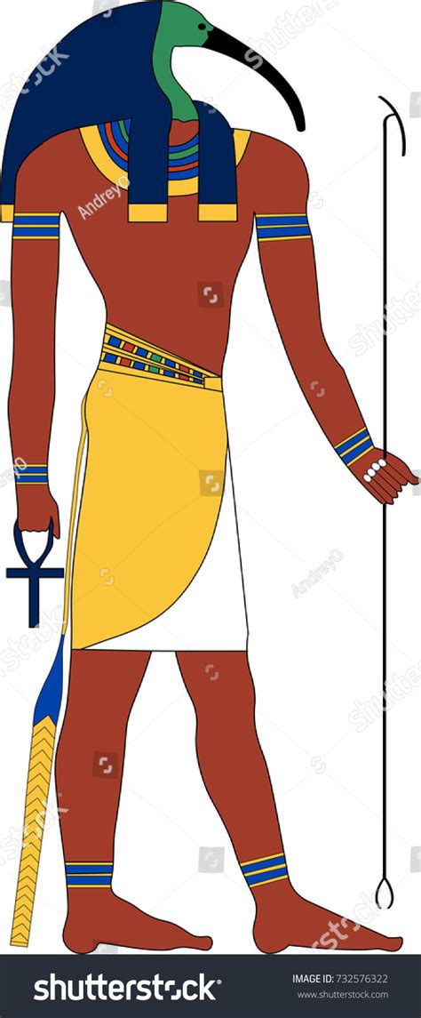 Vector Illustration Thoth Ancient Egyptian God Stock Vektor Royaltyfri 732576322 Shutterstock