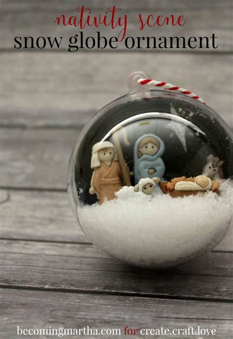 Nativity Scene Snow Globe Ornament Create Craft Love