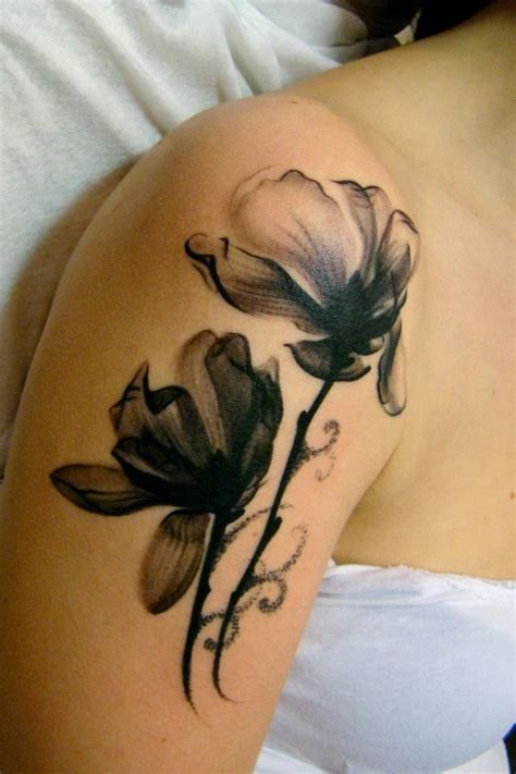 280 best black and white images tattoos tattoo designs black and white flower tattoo if you are searching for tattoos which contain a special message to it then we suggest you that flowers will be the best choice for you because flower look attractive and each flower tattoos designs represent. Watercolor tattoo - Black and white flower watercolor ...